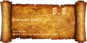 Barvan Beáta névjegykártya